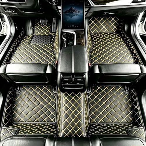 Customize Floor Mats for Cars fit 98% Sedans SUV Sports, Custom Automotive Floor Mat Fit Truck All Weather Car Protection Pads Non-Slip Auto Interior Mats (Black Yellow) - color: Black yellow