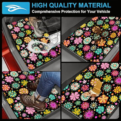 Automotive Floor Mats 5 Pcs, Universal Car Floor Mats,Floral Car Mats, Flower Car Accessory for SUVs/Sedan/Wagons, Durable Protective Mat, Trunk Liner for Families/Travel Enthusiasts - style: Bundle10
