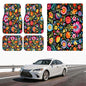 Automotive Floor Mats 5 Pcs, Universal Car Floor Mats,Floral Car Mats, Flower Car Accessory for SUVs/Sedan/Wagons, Durable Protective Mat, Trunk Liner for Families/Travel Enthusiasts - style: Bundle55