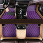 Custom Fit Car Floor Mats - Full Coverage Automotive Leather Floor Liners for Most Vehicles by MingyunSM (Purple & Beige) - color: purple & beige