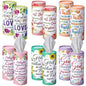 Outus 12 Pack Floral Christian Car Tissue Holder Cylinder with 3 Ply Facial Napkin Refillable Round Tube Tissue Boxes Container for Car Cup Holder SUV Home Office Travel Religious Bible Verse Gift - style: Flowers, Bible Verse