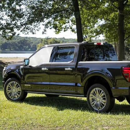 Front Side Window Sun Shade for 2019-2025 Chevy Silverado 1500, Double Cab Crew Cab 4Door, Foldable Window Sunshade Sun Visor Protector, Side Window Shades Sun Shield Blocks UV Rays, Pack of 2 - size: Silver & Black-Fit 2019-2025 Chevy Silverado 1500