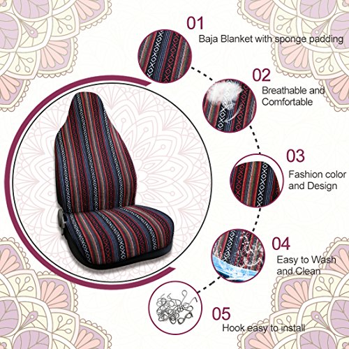 uxcell Universal Soft Blanket Bucket Seat Cover Mat for Car Vehicle Automotive - style: Dark Red