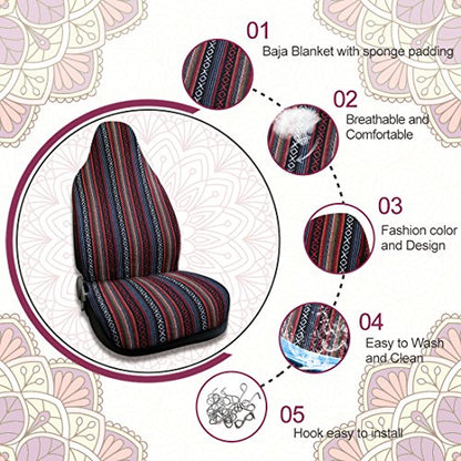 uxcell Universal Soft Blanket Bucket Seat Cover Mat for Car Vehicle Automotive - style: Dark Red