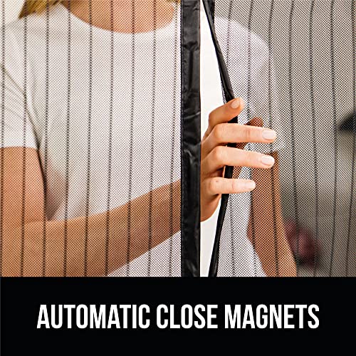 GORILLA GRIP Magnetic Screen Door, Hands Free Mesh Curtain Keeps Bugs and Mosquitos Out, Automatic Magnet Closure, Heavy Duty Patio Sliding Dog Doors Cover, Window Screens Protector, Black 39x83 - size: 39" x 83"