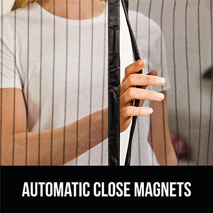 GORILLA GRIP Magnetic Screen Door, Hands Free Mesh Curtain Keeps Bugs and Mosquitos Out, Automatic Magnet Closure, Heavy Duty Patio Sliding Dog Doors Cover, Window Screens Protector, Black 39x83 - size: 39" x 83"