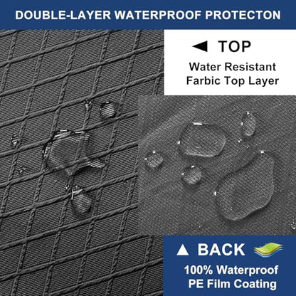 Lebaley Waterproof Stretch Bench Cover – Quilted Pattern, Elastic Rectangular Bench Seat Cover, Washable Bench Slipcover for Dining Room, Entryway & Kitchen (Black) - color: Black, size: Regular - Waterproof