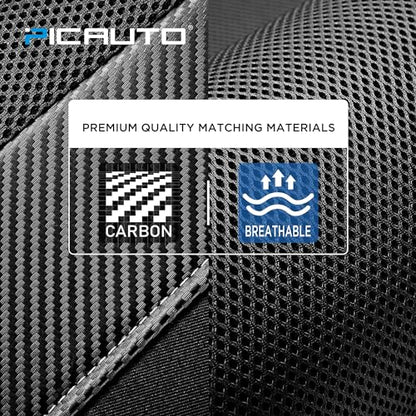 PIC AUTO Car Seat Covers - High Back Front Sports Carbon Fiber & Mesh Design Seat Covers, Automotive Seat Covers, Universal Fit for Most Cars, Airbag Compatible (Black)