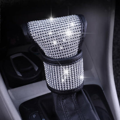Bling Auto Gear Shift Knob Cover,Auto Shift Gear Cover with Crystal Glitter Bling Rhinestones,Car Knob Gear Stick Protector (Big White Diamond - size: Gear Shift （Big white diamond）