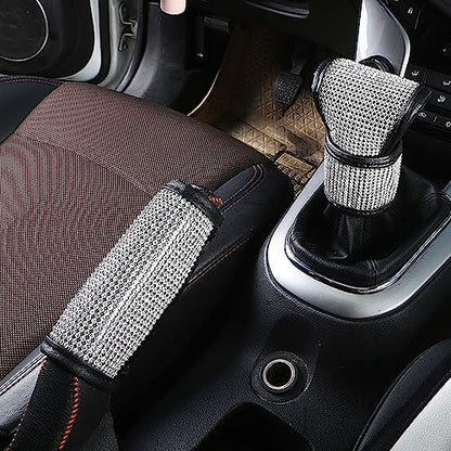 Bling Auto Gear Shift Knob Cover,Auto Shift Gear Cover with Crystal Glitter Bling Rhinestones,Car Knob Gear Stick Protector (Big White Diamond - size: Gear Shift （Big white diamond）