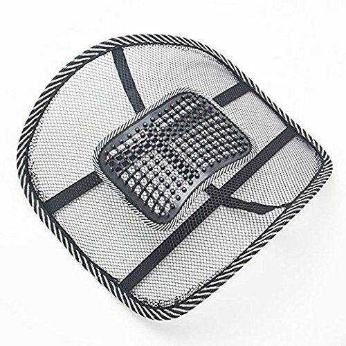 Black Lumbar Mesh Back Brace Support Office Home Car Seat Chair Ventilate Cool Cushion Pad with Massage | Breathable, Massage Beads for Ultimate Comfort (1 Piece)