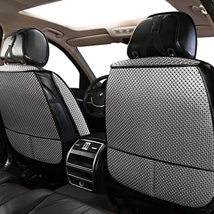 2PCS Luxury Breathable Car Seat Cover,Front Car Seat Protector, Fit Four Seasons of Universal Automotive Vehicle Cushion Cover, Compatible with 90% Cars,SUV,Trucks (Gray,Front Seats)
