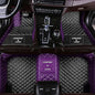 Custom Making Car Floor Mats for 97.5% Car Model Luxury Leather All Weather Waterproof Anti-Skid Full Coverage Liners (Black and Purple) - color: Black and Purple