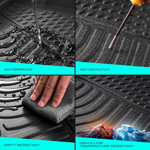 Floor Mats Custom-Fit for Nissan Rogue 2021-2026 | All-Weather Car TPE Mat Set | Front Rear Floor Liners | Automotive Interior Accessories for Protection Not for Sport Models