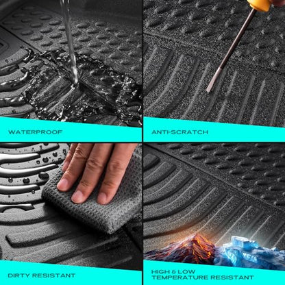 Floor Mats Custom-Fit for Nissan Rogue 2021-2026 | All-Weather Car TPE Mat Set | Front Rear Floor Liners | Automotive Interior Accessories for Protection Not for Sport Models