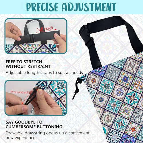 Car Garbage Bag Abstract Portuguese Tiles Drawstring Car Trash Bag Hanging for Back Seat with Adjustable Buckle Canvas Vehicle Trash Can Easy-to-Install - color: Abstract Portuguese Tiles