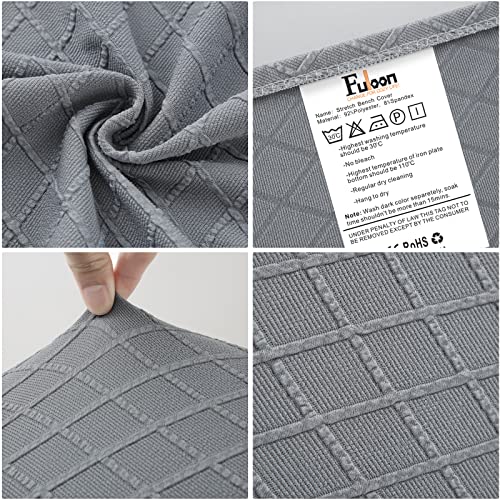 Fuloon Stretch Jacquard Dining Bench Cover - Anti-Dust Removable Bench Slipcover Washable Seat Cushion Protector for Bedroom, Kitchen, Hotel, Banquet (Light Gray) - color: Light Gray