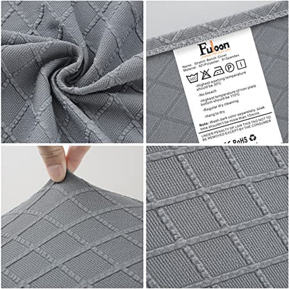 Fuloon Stretch Jacquard Dining Bench Cover - Anti-Dust Removable Bench Slipcover Washable Seat Cushion Protector for Bedroom, Kitchen, Hotel, Banquet (Light Gray) - color: Light Gray
