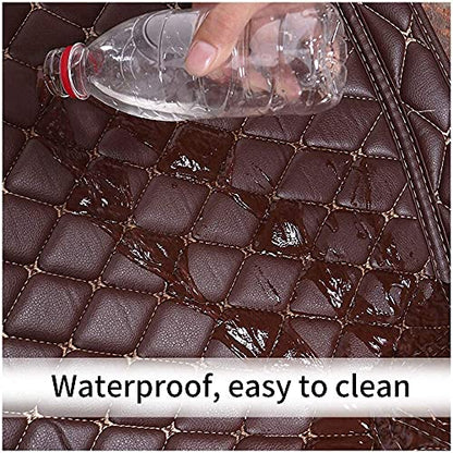 Custom Fit Car Floor Mats - Full Coverage Automotive Leather Floor Liners for Most Vehicles by MingyunSM (Black) - color: black