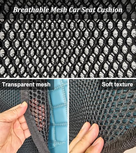 3D Air Mesh Breathable Car Seat Cushion Summer Cooling Seat Cover Anti-Slip Honeycomb Mesh Universal Auto Backrest Pad Fit Car Truck Pickup SUV (Black, 1 Pack Back Cushion)