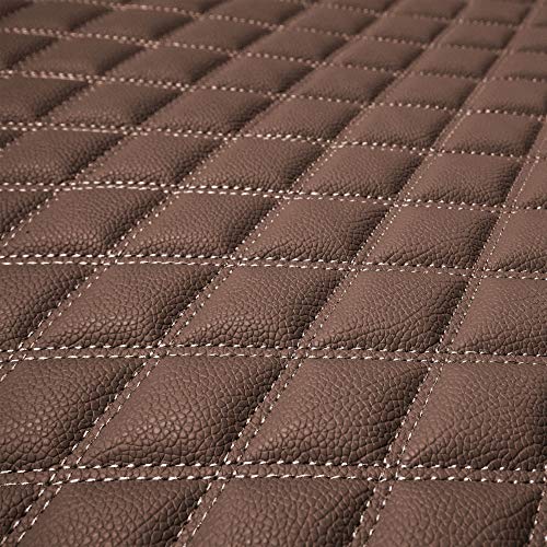 FH Group F16501BROWN-46 Deluxe Heavy Duty Faux Leather Diamond Pattern Multi-Purpose Brown Automotive Cargo Liner fits most Cars, SUVs, and Trucks, 46 inches - color: Brown, size: 40 x 46 Inches