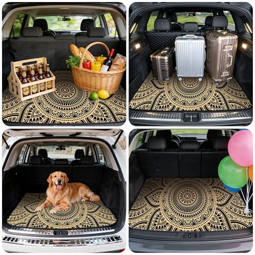 Car Trunk Mat - Universal Size 29" x 39", Bohemian Style Cargo Liner, Car Accessory for SUVs/Sedan/Wagons, Durable Protective Mat, Trunk Liner for Families/Travel Enthusiasts - style: Bohemian style-5