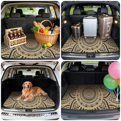 Car Trunk Mat - Universal Size 29" x 39", Bohemian Style Cargo Liner, Car Accessory for SUVs/Sedan/Wagons, Durable Protective Mat, Trunk Liner for Families/Travel Enthusiasts - style: Bohemian style-5