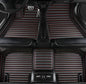 Customize Car Floor Mats for 99% Sedan SUV Sports Car All Weather Leather Full Coverage Waterproof Non-Slip Vehicle Lining Pads (Black and red Stripes) - color: Black and red stripes