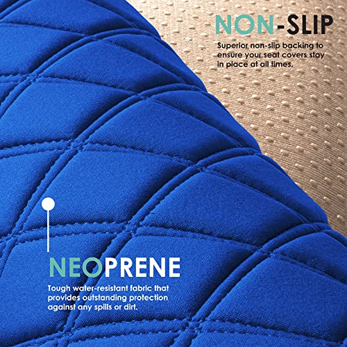 FH Group Car Seat Cushion Neosupreme Automotive Seat Cushions - Universal Fit, Rear Car Seat Cushion, Car Seat Cushions With Non-slip Silicone Backing for SUV, Sedan, Van Rear Set Blue - color: Blue, style: Rear Bench