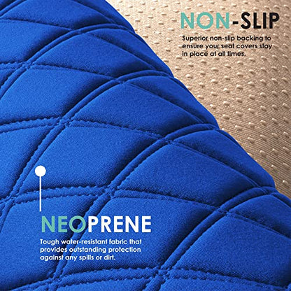 FH Group Car Seat Cushion Neosupreme Automotive Seat Cushions - Universal Fit, Rear Car Seat Cushion, Car Seat Cushions With Non-slip Silicone Backing for SUV, Sedan, Van Rear Set Blue - color: Blue, style: Rear Bench