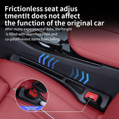 Car Seat Gap Filler Organizer, Universal Fit, Black, PU Leather, 2 Pack with Storage Pockets