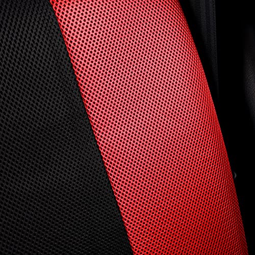 Flying Banner car seat Covers Full Set All Air Mesh Breathable Man Lady Airbag Compatible Rear Bench Split 40/60 50/50 60/40 Truck Pick Up (Full Set - Low Back, Black Gray Red) - color: Black Gray Red