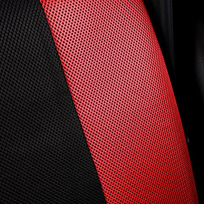 Flying Banner car seat Covers Full Set All Air Mesh Breathable Man Lady Airbag Compatible Rear Bench Split 40/60 50/50 60/40 Truck Pick Up (Full Set - Low Back, Black Gray Red) - color: Black Gray Red