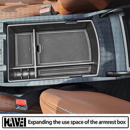 HGWEI Center Console Organizer Tray Compatible with Subaru Ascent 2019-2026 Insert Tray Storage Accessories Armrest Box Secondary Storage, ABS Material Interior Storage Box with Coin Holder, Black