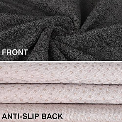 Leader Accessories 2pcs Waterproof Towel Front Seat Covers Black Non-Slip Bucket Seat Dog & Kid Auto Protector
