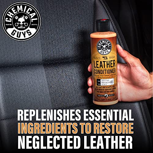 Chemical Guys HOL_113 Leather Lovers Kit for Leather Car Interiors, Furniture, Apparel, Shoes, Sneakers, Boots (Works on Natural, Synthetic, Pleather, Faux Leather and More) (5 Items), 16 oz, Black - size: 16 fl oz (Pack of 1), style: Leather Lovers Kit