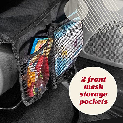 Lusso Gear Car Seat Protector - 2-Pack Waterproof Padded Shield & Mesh Pockets for Baby Travel Gear - Universal Fit Seat Covers for Cars & SUVs - Non-Slip Heavy-Duty Protection - Gray, Universal Fit - color: 2-Pack Gray