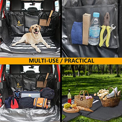 Pet Dog Cargo Liner Trunk Mat for 2007-2025 Jeep Wrangler JK JL 4 Door Unlimited Sahara Rubicon Rear Trunk Floor Mat Cargo Liner Dogs Seat Cover, All Weather Waterproof, America Flag - color: US Flag