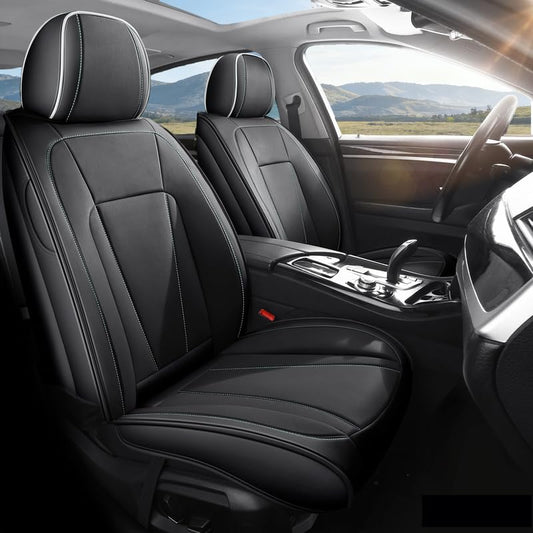 Car Seat Covers Full Set Custom Fit for Toyota Camry 2001-2026, Luxury Faux Leather Auto Protectors with Waterproof, Breathable, Anti-Slip, Durable (Black&White,Full Set) - color: black-white, size: Fit for Camry Full Set