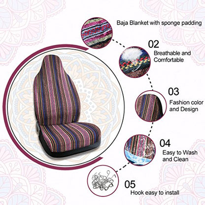 uxcell Universal Multicolor Vivid Baja Bucket Seat Cover for Auto Car - style: Pink