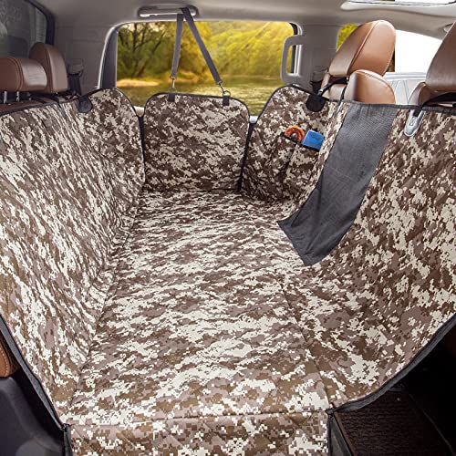 Dog Truck Seat Cover with Mesh Window 100% Waterproof Pet Seat Cover Durable Dog Truck Hammock Machine Washable X-Large Against Dirt and Dog Fur for Car and Large SUV, Trucks - color: Camouflage, size: Truck