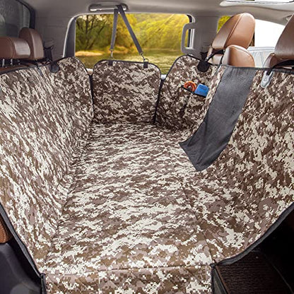Dog Truck Seat Cover with Mesh Window 100% Waterproof Pet Seat Cover Durable Dog Truck Hammock Machine Washable X-Large Against Dirt and Dog Fur for Car and Large SUV, Trucks - color: Camouflage, size: Truck