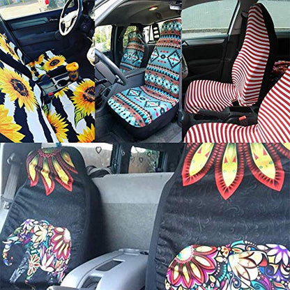 Dreaweet Boho Car Accessories Aztec Seat Covers for Cars SUV Trucks,Native American Indian Ethnic Tribal Geometric Pattern Car Seat Covers Front Seats Only,Brown Navajo Design - color: Brown Navajo Print
