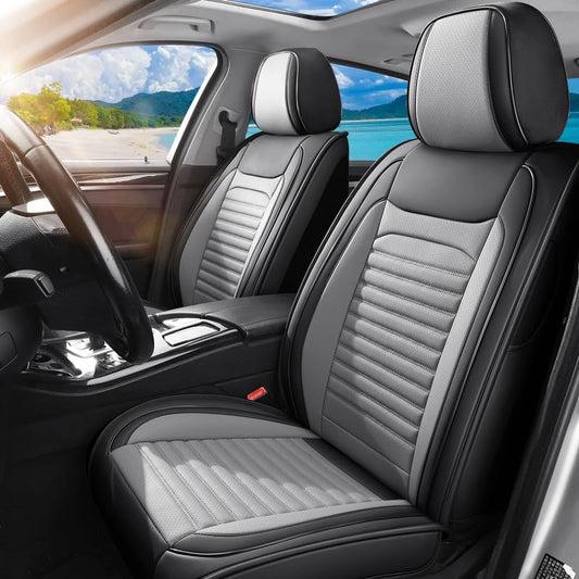 Car Seat Covers Full Set Fit for Acura TL 1999-2014, Premium Faux Leather Car Seat Protectors,Breathable Anti-Slip Full Wrapping Edge Seat Covers(Black&Gray,Full Set) - color: Black&Gray, size: Fit for TL(full set)
