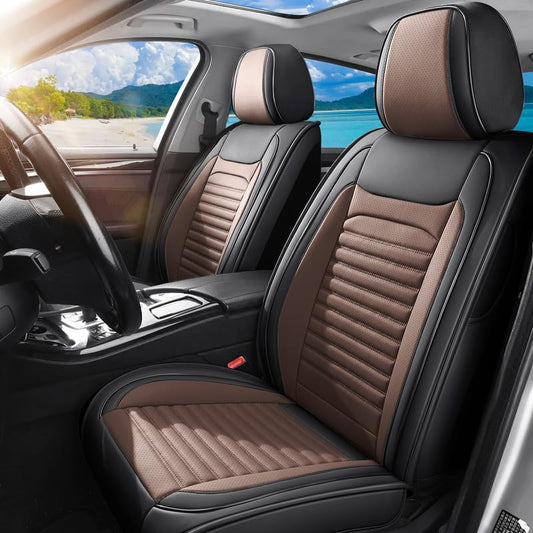 Front Seat Covers Fit for Acura ILX 2013-2022, Car Seat Covers Front Seats, Breathable Faux Leather Automotive Seat Covers Front Pair Anti-Slip Seat Cover(Black&Brown, Front) - color: Black&Brown, size: Fit for ILX(front seat)