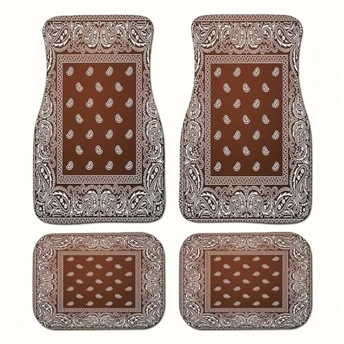 Car Floor Mats Non-Slip Automotive Floor Mats All-Weather Front Rear Car Floor Foot Mat Sets of 4 Pieces Foot Mats Rugs Carpet for Car Trucks SUV Sedans (Brown) - color: Brown