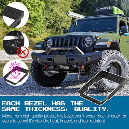 2-Pack Manual Transmission Shifter Bezels Compatible with Jeep Cherokee/Wrangler - Black