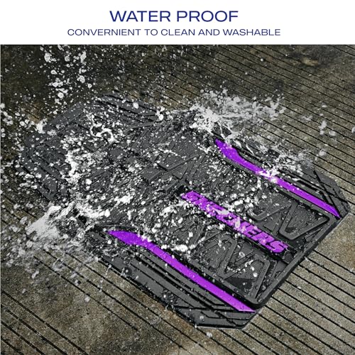 Skechers Car Floor Mats,Heavy Duty Rubber Car Mats Full Set,All Weather Floor Mats,Waterproof TrimTo Fit Universal Floor Liner Car Accessories,Automotive Floor Mats for Cars Trucks SUV,Purple