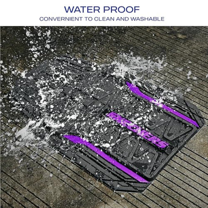 Skechers Car Floor Mats,Heavy Duty Rubber Car Mats Full Set,All Weather Floor Mats,Waterproof TrimTo Fit Universal Floor Liner Car Accessories,Automotive Floor Mats for Cars Trucks SUV,Purple
