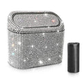 Accmor Bling Car Trash Can with 30pcs Garbage Bags, Vehicle Trash Bin with Lid Auto Dustbin Organizer Garbage Storage, Sparkling Crystal Mini Trash Container Holder - color: Black/White Rhinestone
